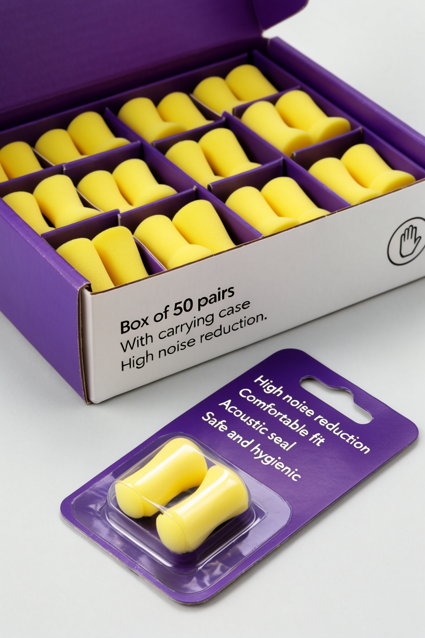 Ear Plugs - Foam Noise Reduction (50 Pairs)