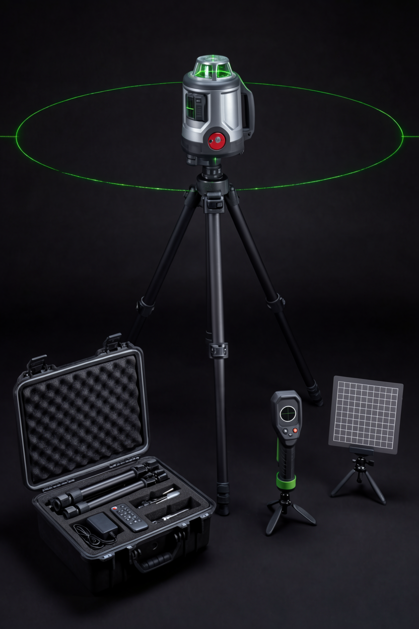 Professional Grade Laser Level Kit - 360 Rotation